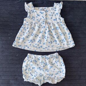 Carter's Blue Floral Diaper Cover Set